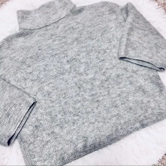 MOSSIMO • Knit Grey 3/4 Sleeve Mock Turtleneck Sweater Top - Picture 2 of 7